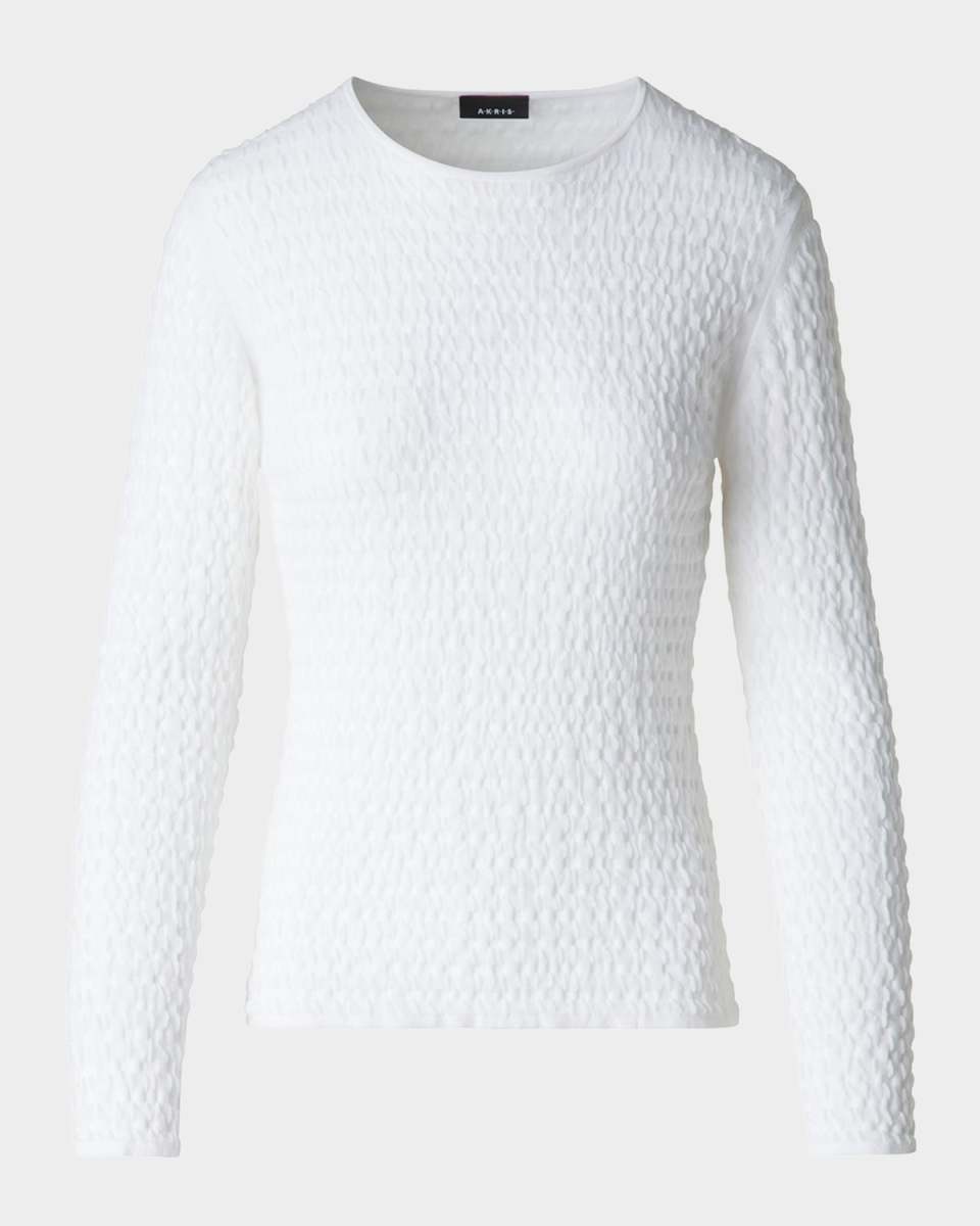 Textured Knit Crewneck Sweater